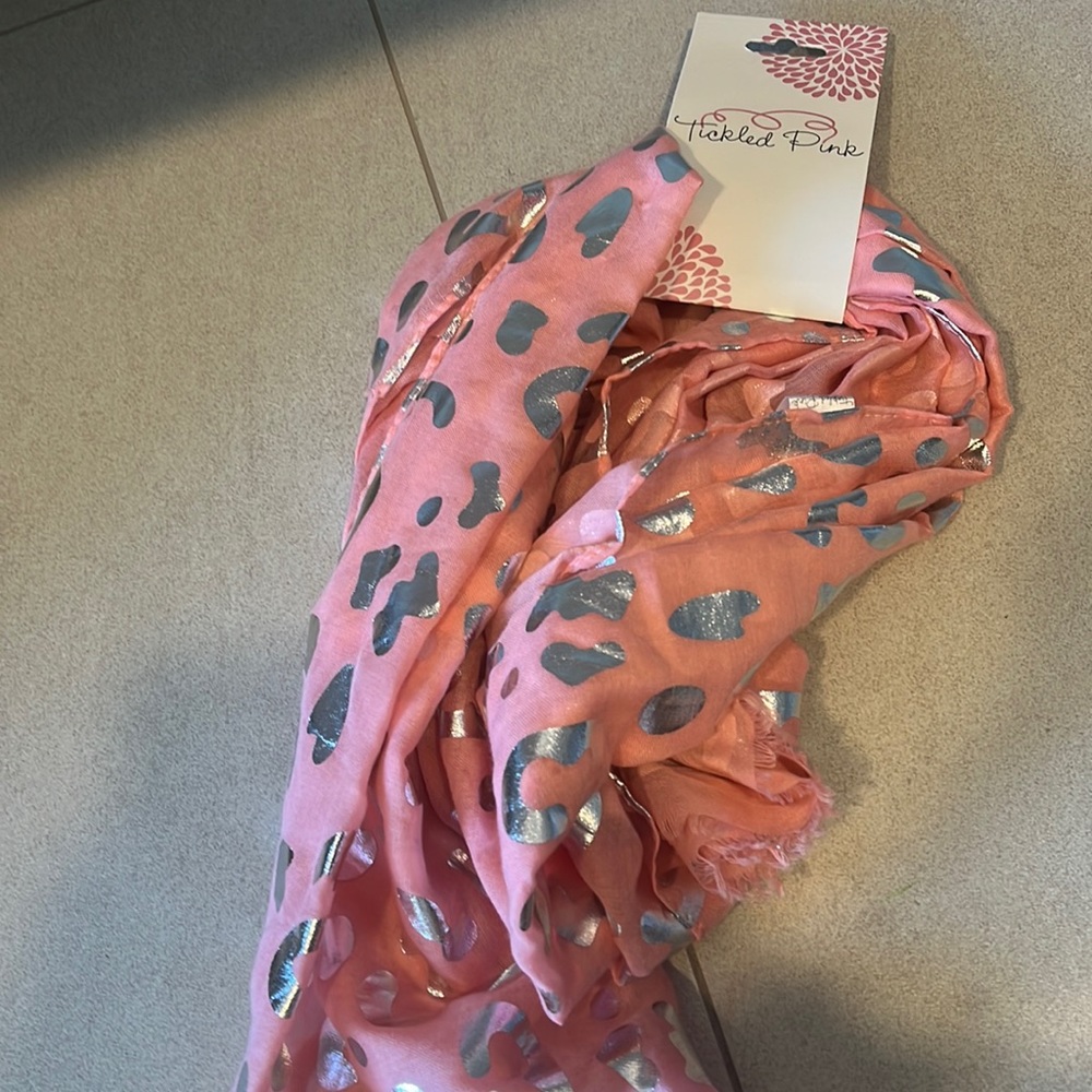 Pink and silver scarf